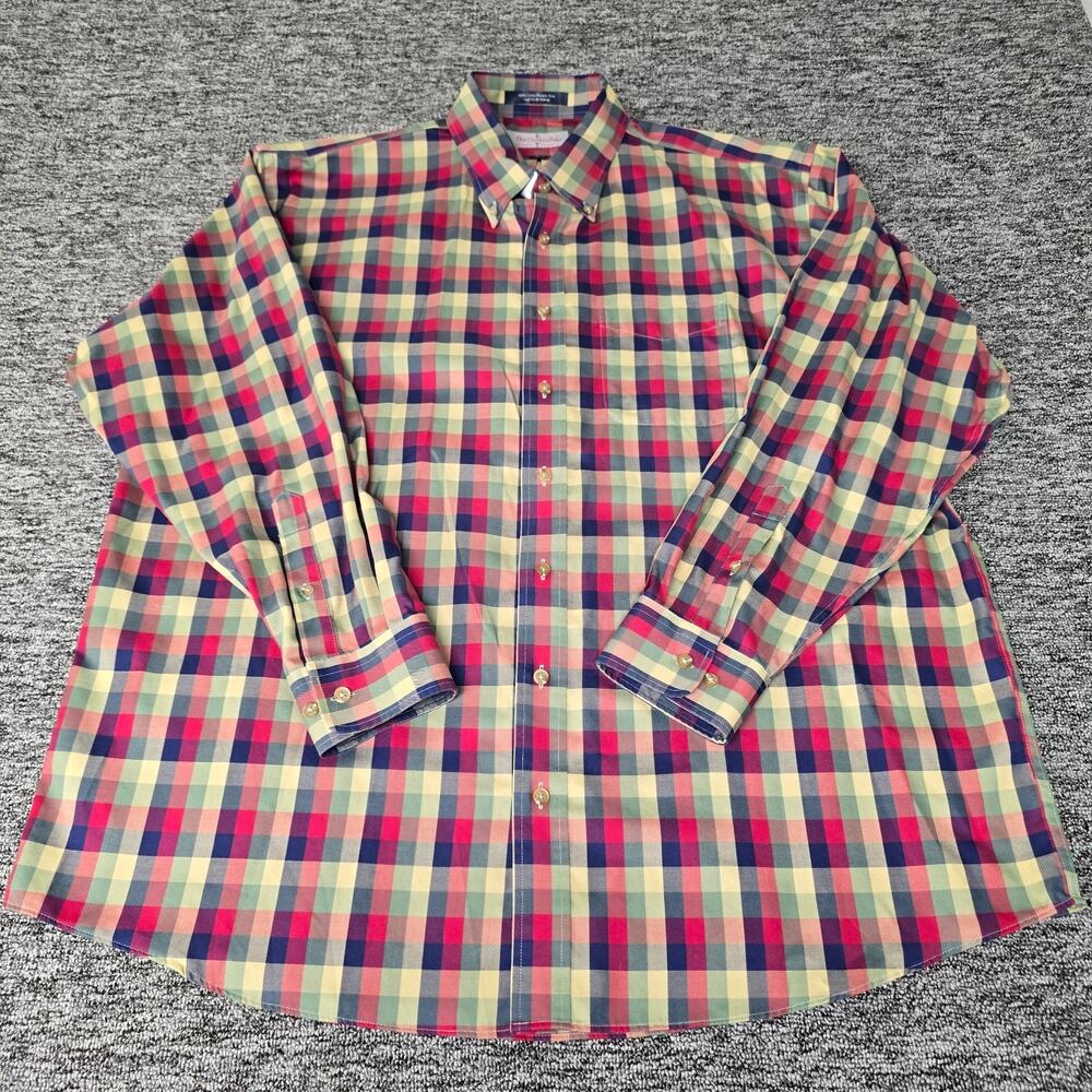 The Clothes Post Petoskey, MI Button Down Plaid Shirt Men XL Multi-Color Cotton
